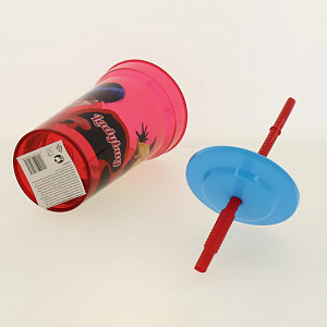 Стакан пластиковый 460мл с соломинкой и крышкой прозрачный Леди Баг Stor 271352/86908 000000000001193200