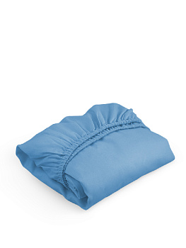 Проcтыня натяжная DE'NASTIA сатин 200x200+25см 100%Хлопок синий C010766 000000000001192994