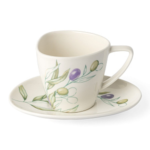 Пара чайная 250мл/блюдце DE'NASTIA Оливки фарфор 000000000001217746