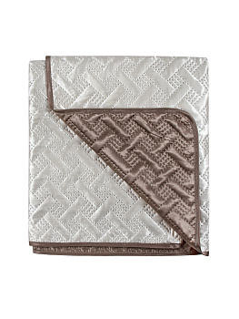 Покрывало 240x260см DE'NASTIA Палермо двустороннее геометрия атлас/атлас молочное/светло-коричневое 100% полиэстер 000000000001190043