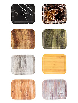 Поднос 30х20см прямоугольный мрамор в ассортименте полипропилен 000000000001227888