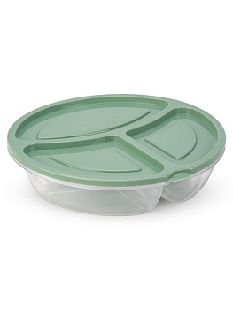 Контейнер пищевой 1,1л круглый с отделениями в ассортименте пластик 000000000001228398