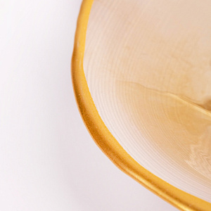 Ваза-конфетница 16см GLASSCOM золотая кайма lilak стекло 000000000001213173