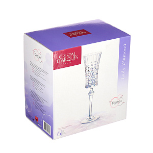 Набор фужеров для шампанского Lady Diamond Cristal D'arques, 150мл, 6 шт. 000000000001007587