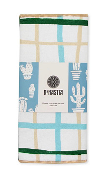 Коврик для сушки посуды 30х40см DE'NASTIA Кактусы белый/голубой полиэстер 000000000001202883