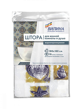 Штора для ванной 180х180см V-LINE полиэтилен 000000000001022720