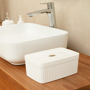 Ящик 2,5л 23х15х9см ECONOVA VELVET белый пластик 000000000001223391