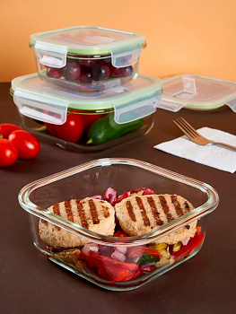 Контейнер 1,2л ELEY квадратный стекло 000000000001214876