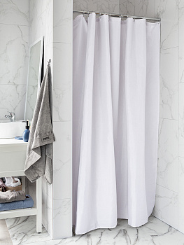 Шторка для ванной 200x180см DE'NASTIA водоотталкивающая пропитка белый полиэстер 000000000001214397