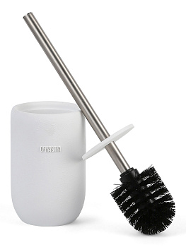 Щётка для унитаза с подставкой DE'NASTIA Лофт белый полирезина 000000000001214828