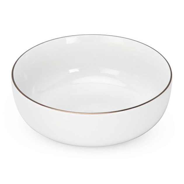 Салатник 15,2см/510мл DE'NASTIA GOLD MOOD с золотой каймой белый фарфор 000000000001226189
