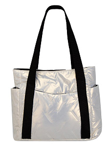 Сумка шоппер 35х11х29см стеганная с боковыми карманами белый полиэстер 000000000001229467