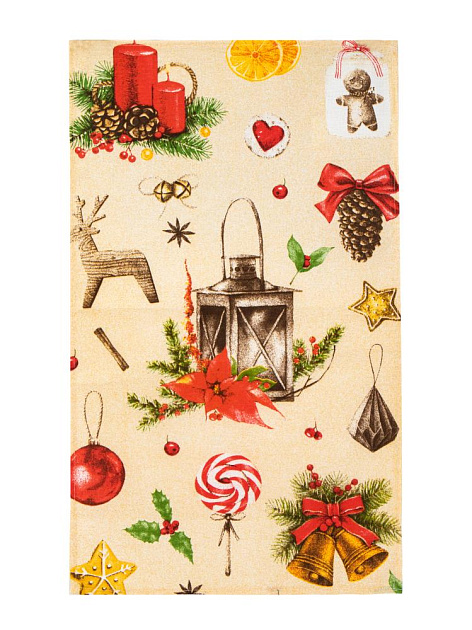 Полотенце кухонное 35х60см Праздник 150гр в ассортименте рогожка хлопок 000000000001229039