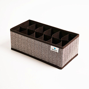 Органайзер для хранения 12 секций 30x15x11см РУТАУПАК коричневый ткань 000000000001211986