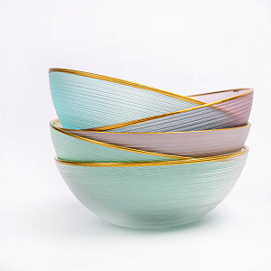 Салатник 21см GLASSCOM круглый pink стекло 000000000001213161