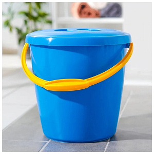 Ведро мерное с крышкой 10л ИНТЕРМ утолщенная стенка синий пластик 000000000001221229