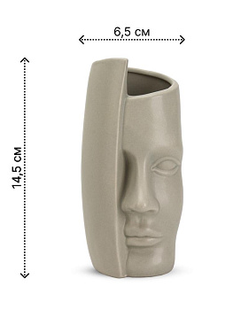 Ваза 6,5х14,5см Фьюжн серый керамика 000000000001225900