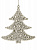 Новогоднее подвесное украшение Ёлочка в серебре из полипропилена 9,5x9x0,3см 81956 000000000001201811