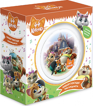 Набор детской посуды 3 предмета ND PLAY 44 Котенка матовый стекло 000000000001193218