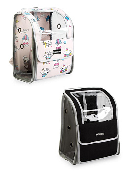 Переноска-рюкзак для животных 30х45х25см с окном большим карманом микс полиэстер 000000000001229103