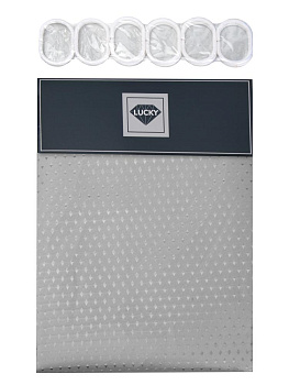 Штора для ванной 180х180см LUCKY ДАЙМОНД с кольцами серый полиэстер 000000000001228456