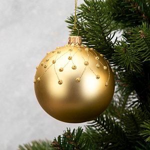 Декоративное украшение Шар №4,5 D8см БИРЮСИНКА Восторг золото стекло 000000000001207640