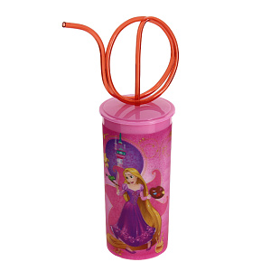 Бокал с крышкой и трубочкой Принцессы, 330мл 000000000001169390