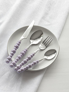 Ложка чайная DE'NASTIA Pearl фиолетовый нержавеющая сталь/ручка керамика 000000000001227734