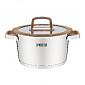 Кастрюля 5,4л 24x13,5см DE'NASTIA с крышкой конус бежевый нержавеющая сталь/силикон