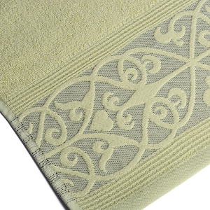 Полотенце махровое 100х150см LUCKY Вензельный бордюр светло-зеленый хлопок 100% 000000000001212856