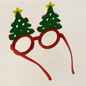 Маскарадные очки Ёлки из полипропилена с декором из нетканого материала (полиэфирные волокна) / 14x13см арт.80621 000000000001191305