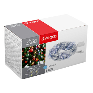VEGAS Электрогирлянда Сеть 176LED хол.220v55075 000000000001180344