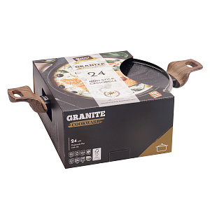 Кастрюля с крышкой 3,6л 24см BAKER`S SECRET GRANITE алюминий 000000000001217818