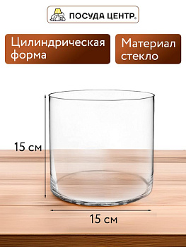 Ваза цилиндр 15х15см FORA стекло 000000000001224299