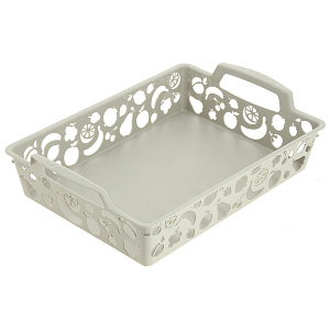 Поднос с ручками 36,7х26х9,8см БЫТПЛАСТ бежевый пластик 000000000001158130