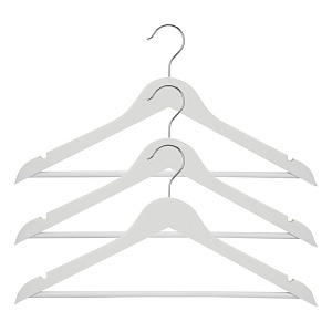 Набор вешалок 3шт 44,5см FORA белая/черная дерево 000000000001215489