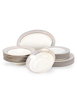 ННабор столовой посуды 20 предметов VERSAILLES  (десертная 19см-6шт/обеденная 27см-6шт/суповая 23см-6шт/блюдо овальное 30см-1шт/салатник 20см-1шт)фарфор 000000000001223866