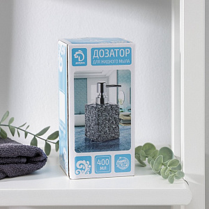 Дозатор для жидкого мыла ДОЛЯНА Гранит коричневый керамика 000000000001211477