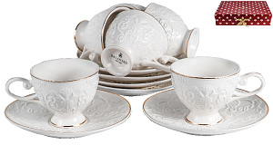 Набор кофейный фарфор 12шт 6 чашек 100мл+6 блюдец подарочная упаковка АМАТЕЯ Balsford 101-30050 000000000001194000