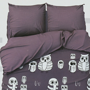 Комплект постельного белья 1,5-спальный ЭТЕЛЬ Семья сов пододеяльник 143х215см простынь 150х214см наволочки 70х70см-2шт хлопок 000000000001211280