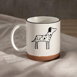 Кружка 340мл DE'NASTIA Animal Собаки черный белый/коричневый фарфор 000000000001227050
