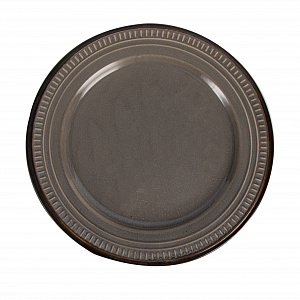 Тарелка обеденная 26,5см NINGBO Орнамент серый/черная полоса керамика 000000000001217643