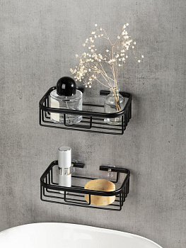 Держатель навесной 18x12x5,5см DE'NASTIA черный алюминий 000000000001227443