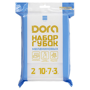 Губки 10х7х3см 2 шт DORA меламин 000000000001220308
