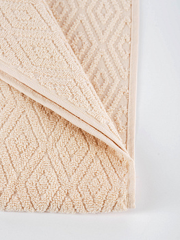 Полотенце махровое 30х60см СОФТИ Ромб светло-бежевый хлопок 100% 000000000001214682