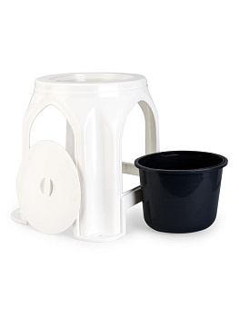 Портативный туалет 42х39см для взрослых белый полиэтилен 000000000001227342