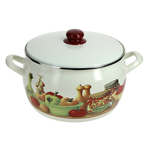 Кастрюля 7,5л Вилладжо металлическая крышка 000000000001067055