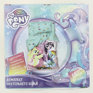 Комплект постельного белья 1,5-спальный My Little Pony Pony team пододеяльник 143х215см простынь 150х214см наволочка 50х70см-1шт поплин хлопок 000000000001206747