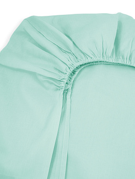 Проcтыня натяжная DE'NASTIA БЯЗЬ 90x200+25см 100%Хлопок зелёный C010731 000000000001192959