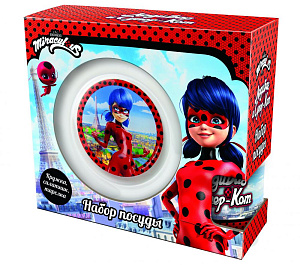 Набор детской посуды 3 предмета ND PLAY Леди Баг и Супер Кот Дизайн 2 стекло 000000000001193236